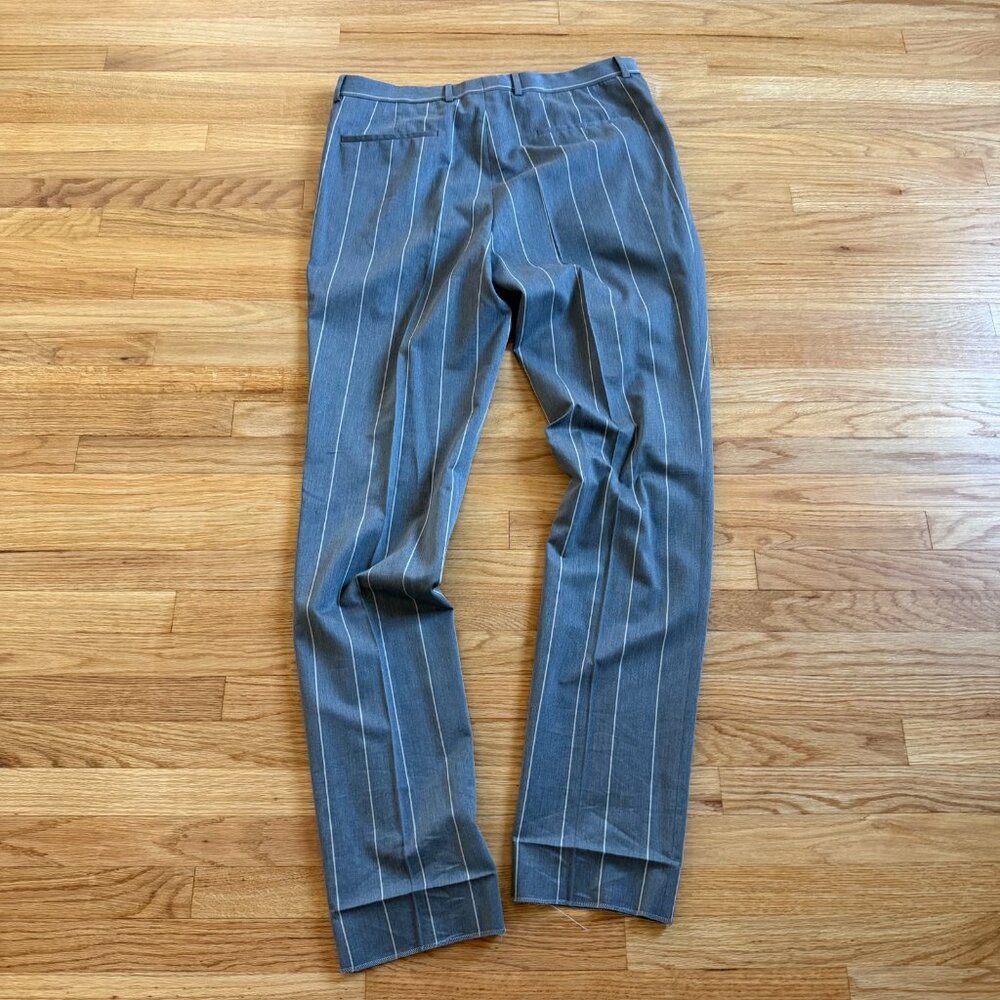 Brunello Cucinelli Pleated Chalk Stripe Wool & Cotton Trousers Size 36/36 - Picture 7 of 13